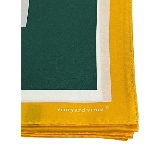 Vineyard Vines Square Scarf Silk NEW Methodist University GB Packers Colors - Picture 3 of 8